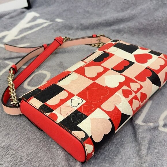 MCM #R Luxury Women's Millie Visetos Pink Color-Blocked Shoulder/Crossbody Bag - Picture 3 of 16